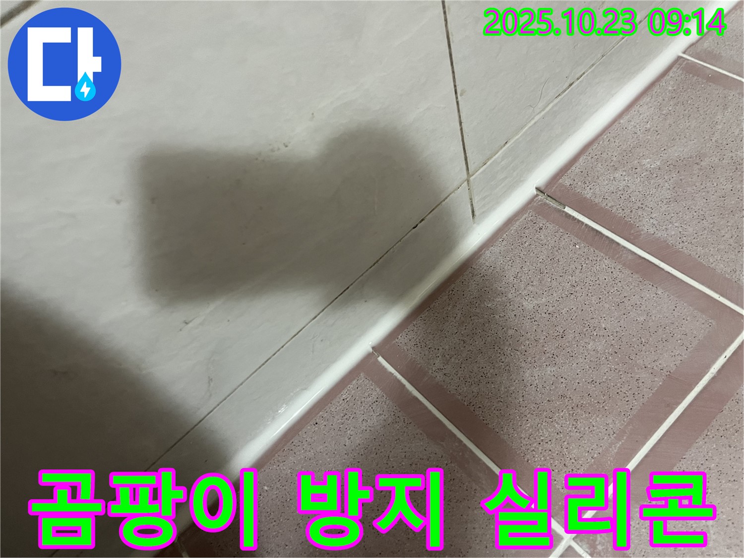 벽면 타일 틈새 곰팡이 방지 실리콘 시공 - 쾌적하게! - 독산동