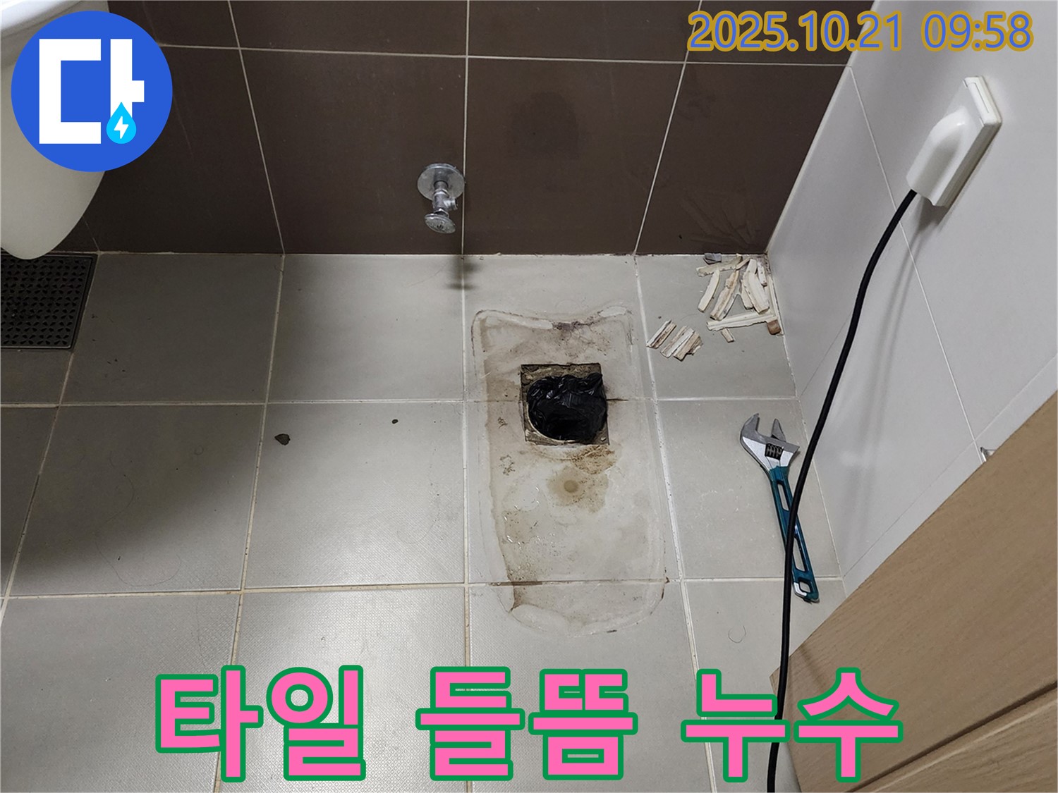양주시 장흥면 삼하리 - 변기 오수관 주변 타일 들뜸으로 인한 누수 의심