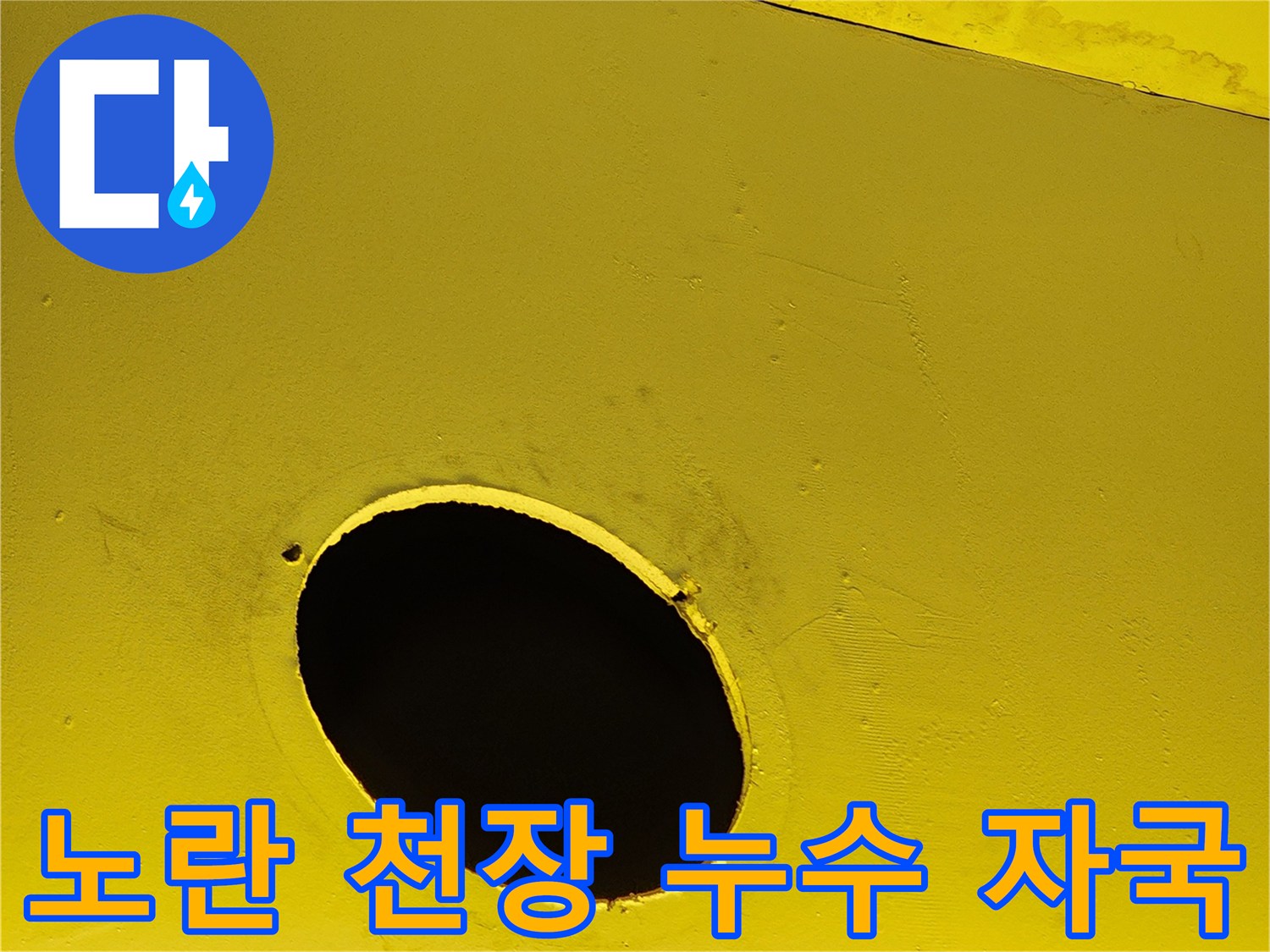 양주 도하리 상가 내부-천장 마감재의 습기 및 변색 부위