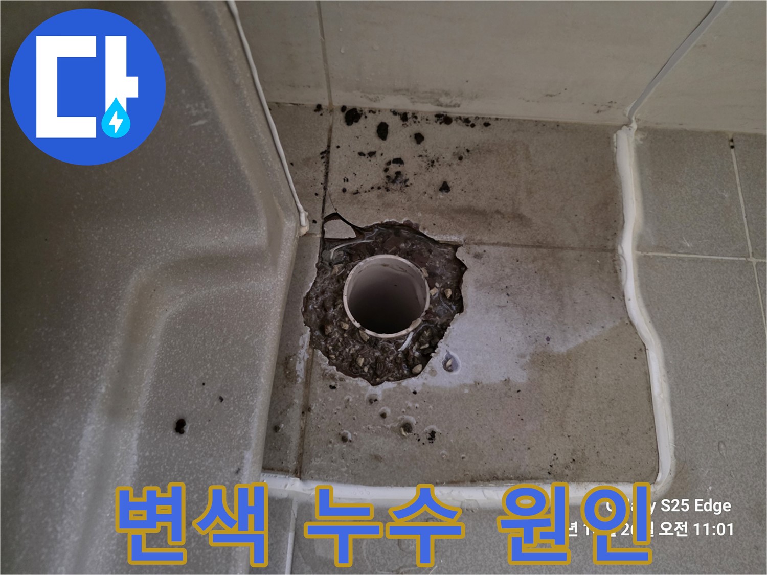 고양시 덕양구 오부자동 욕조 배수구 주변 변색 - 누수 원인 파악 및 변색 부위 점검