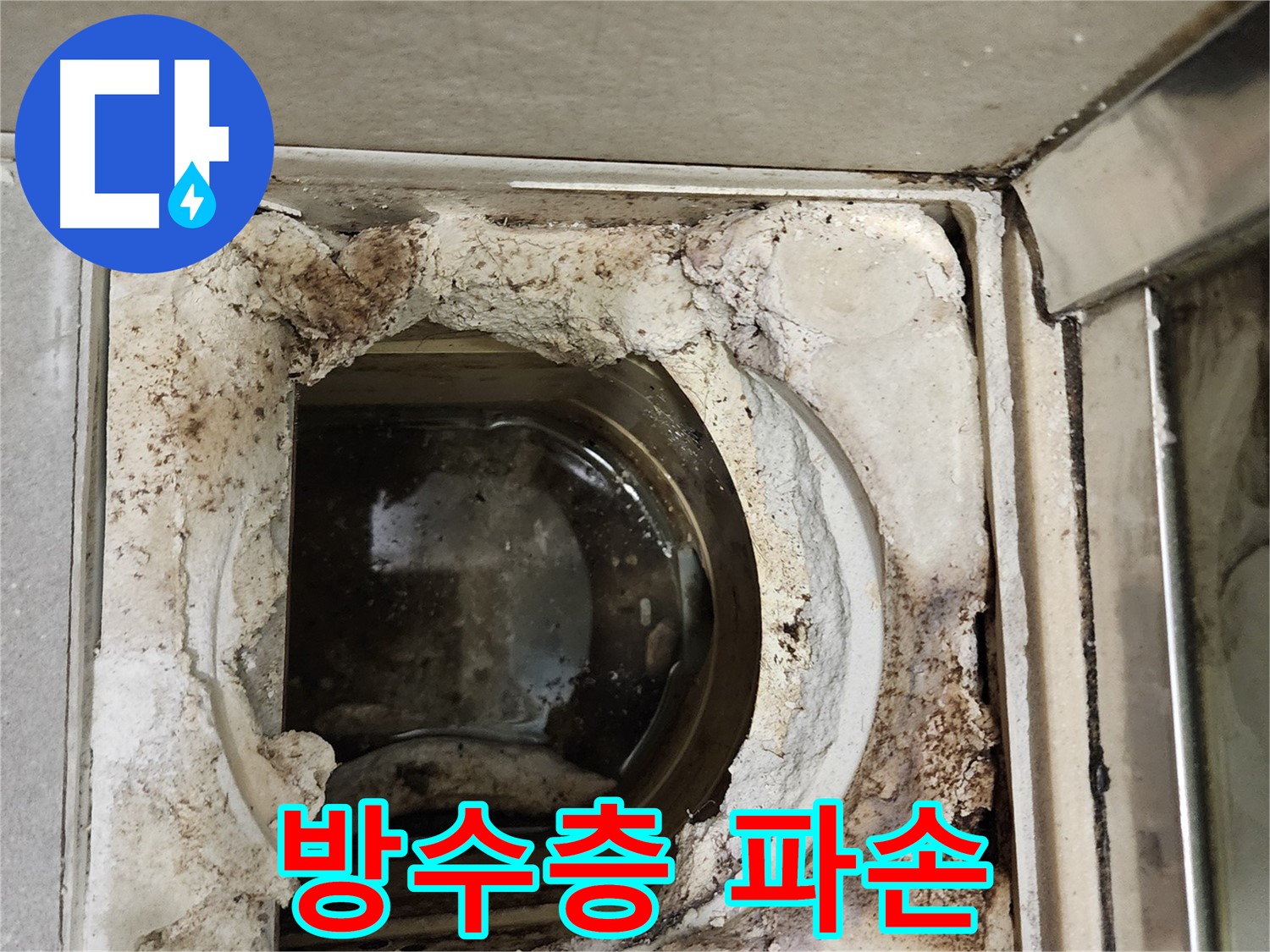 금호동2가 신금호파크자이 욕실 유가 주변 방수층 파손 - 긴급 방수 공사 필요