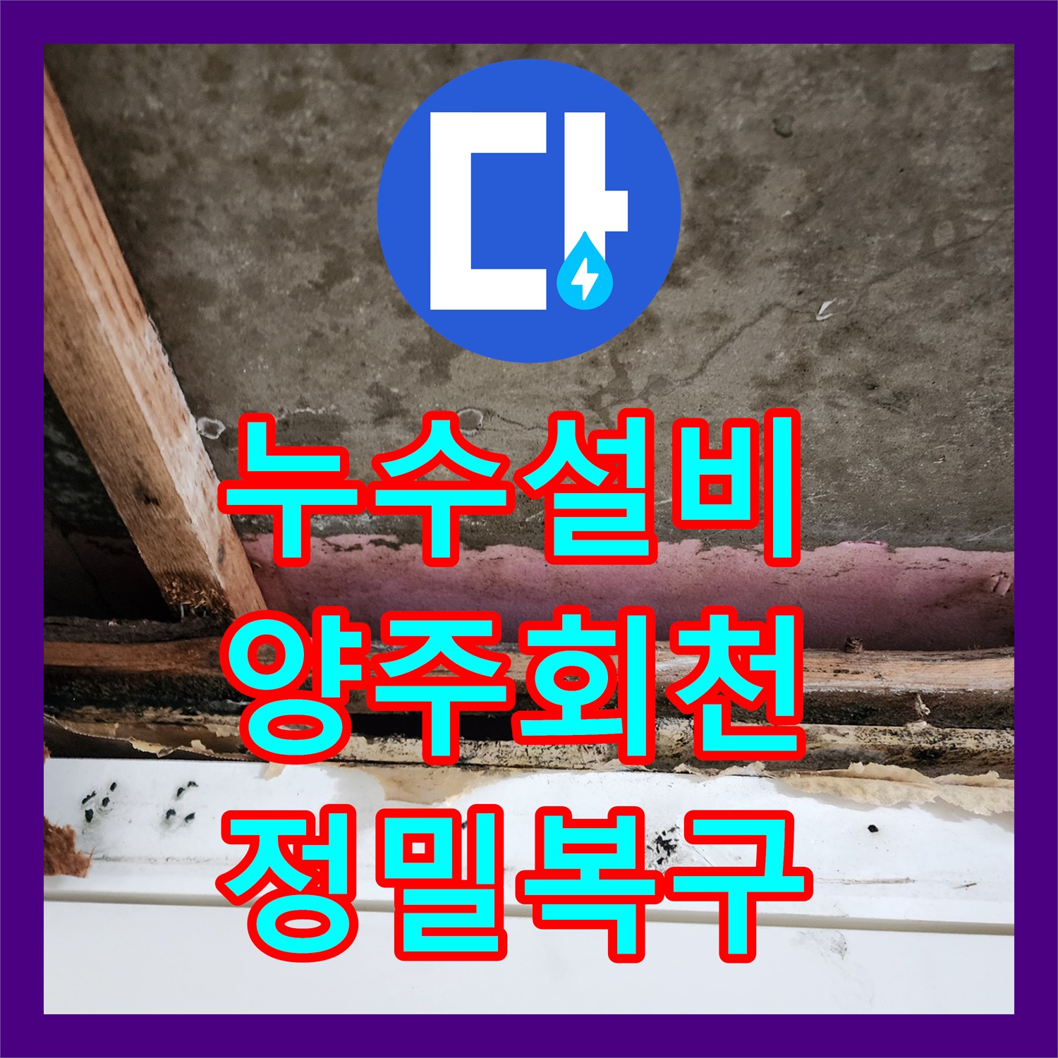 누수설비 천장 내부 석고보드 부식과 물샘 지점을 포착한 경기 양주시 회천2동
