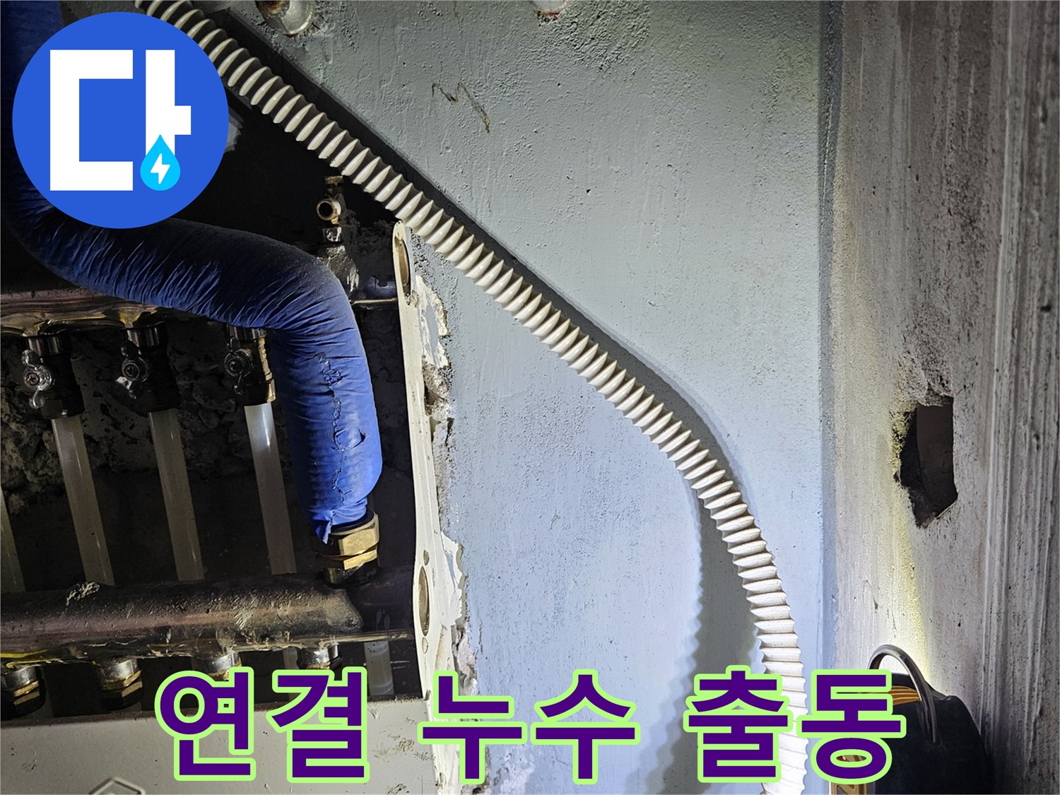 양평군 용문면 어수리 - 분배기 연결 부위 누수, 전문가 출동