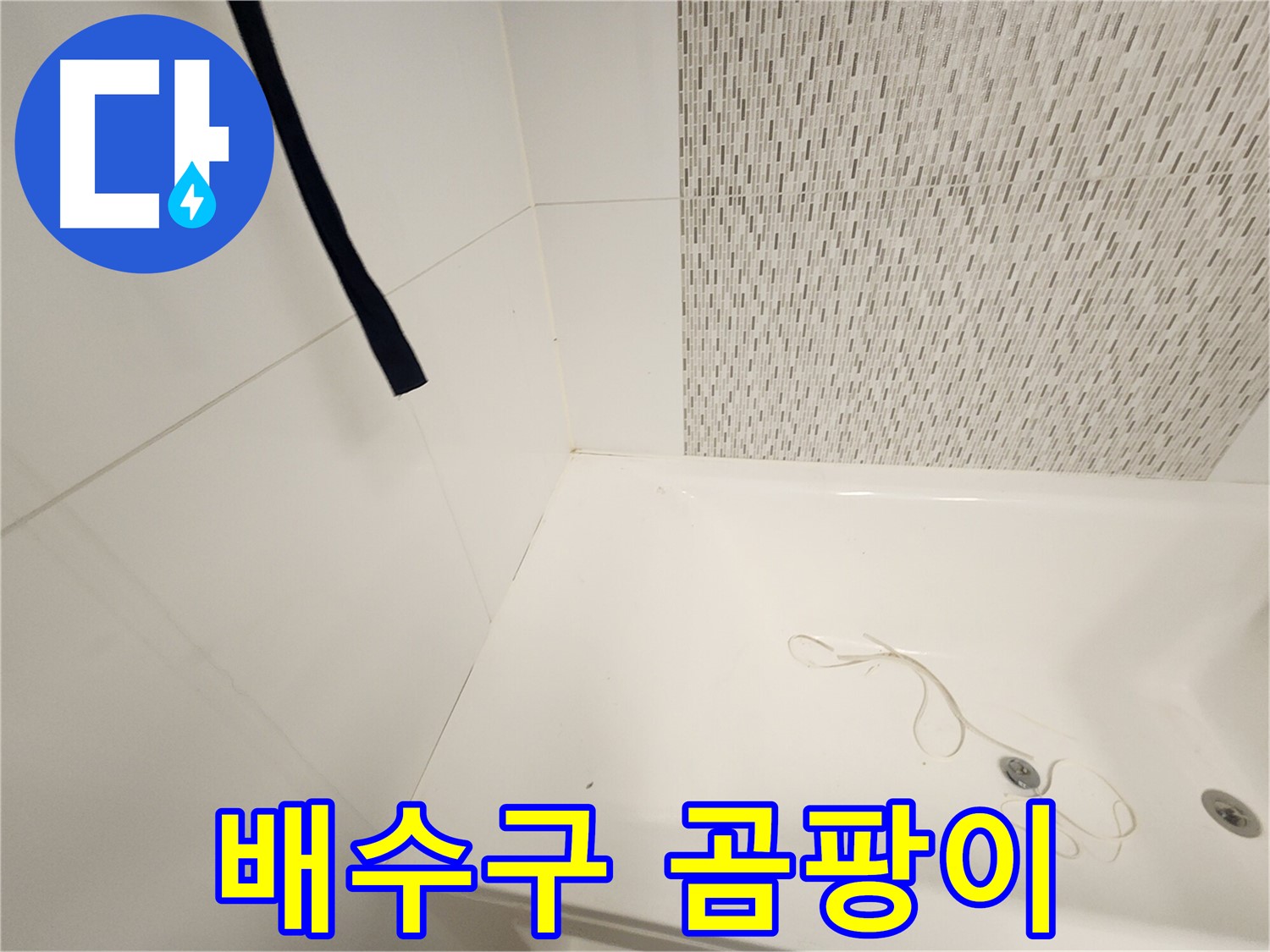 욕조 배수구 주변 - 곰팡이 발생 - 습기 많은 환경