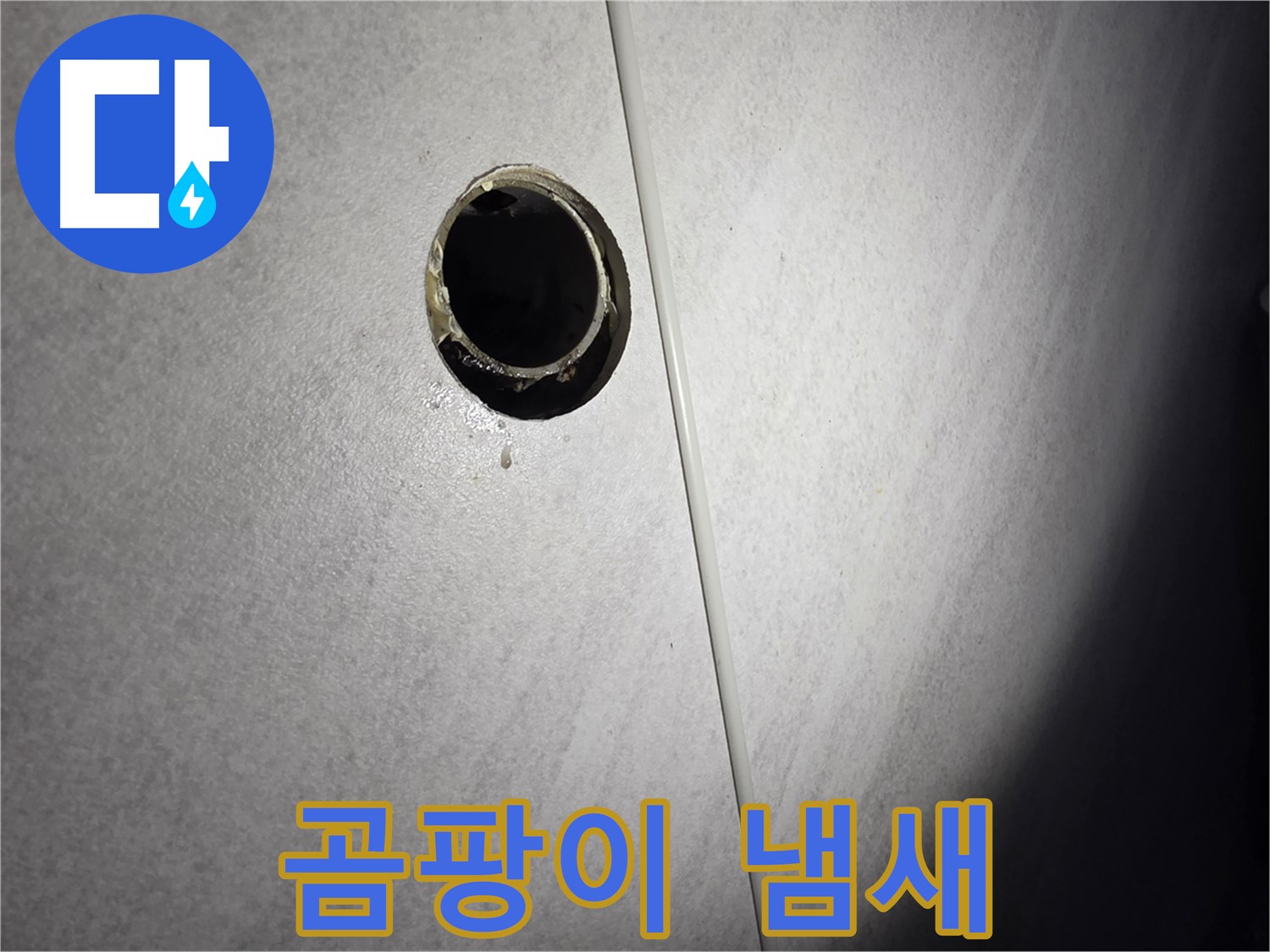 오류동 벽 하수구 누수 - 배관 주변 곰팡이 냄새 확인