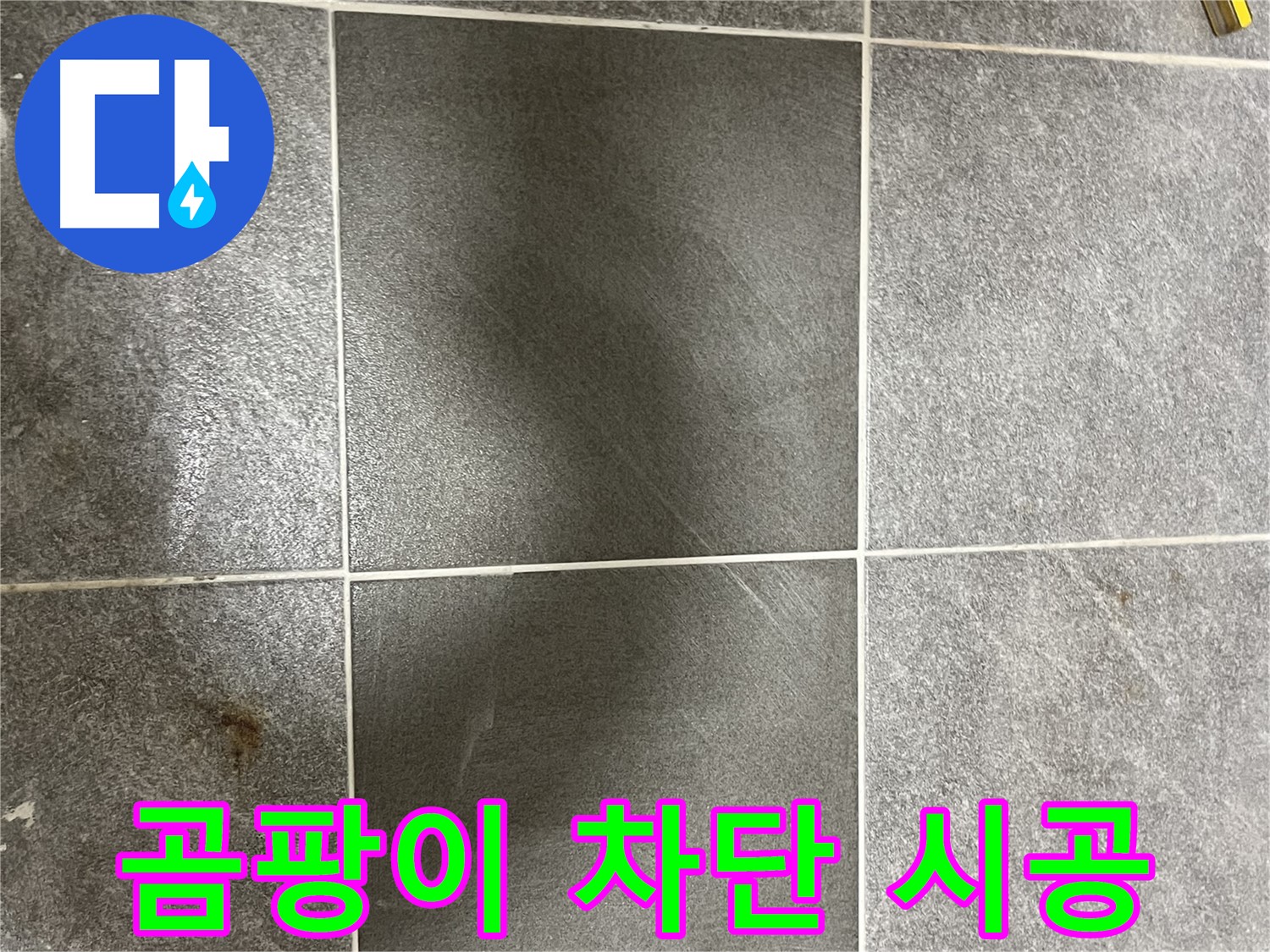 가능동 목인아트빌라 타일 틈새 곰팡이 - 의정부 누수 전문가가 완벽한 누수 차단 시공을 약속드립니다.