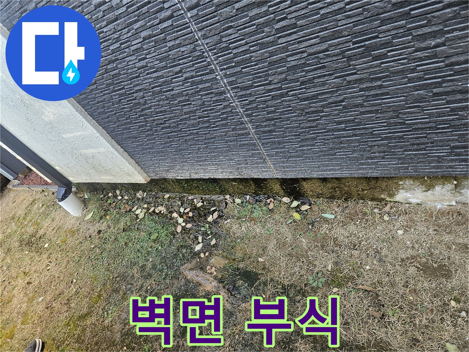 이천시 아리역로 인근 외벽 누수 - 습기로 인한 벽면 부식 - 건물 안전 위협