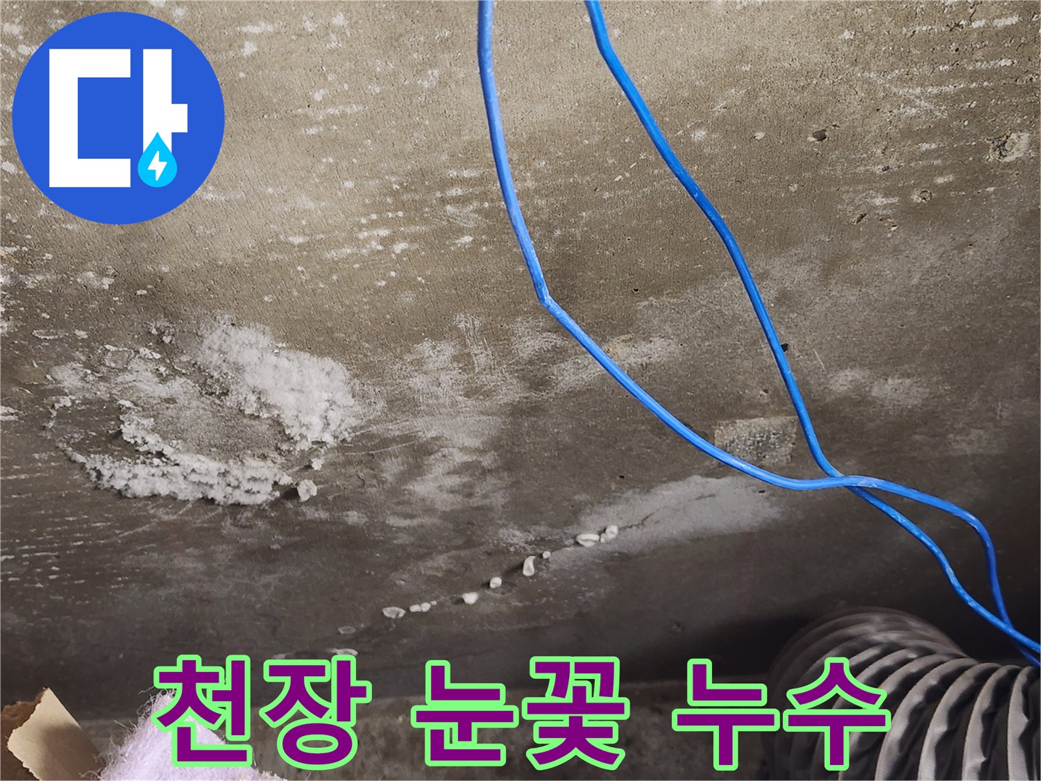 용인시 기흥구 콘크리트 천장 - 눈꽃 모양 누수 - 겨울철 주의
