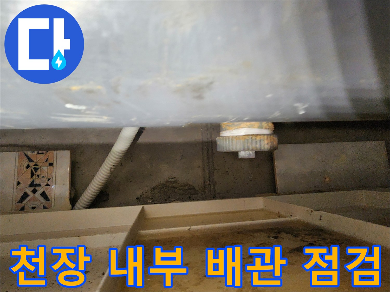 내촌면 욕실 천장-하수 배관-누수 부위 촬영