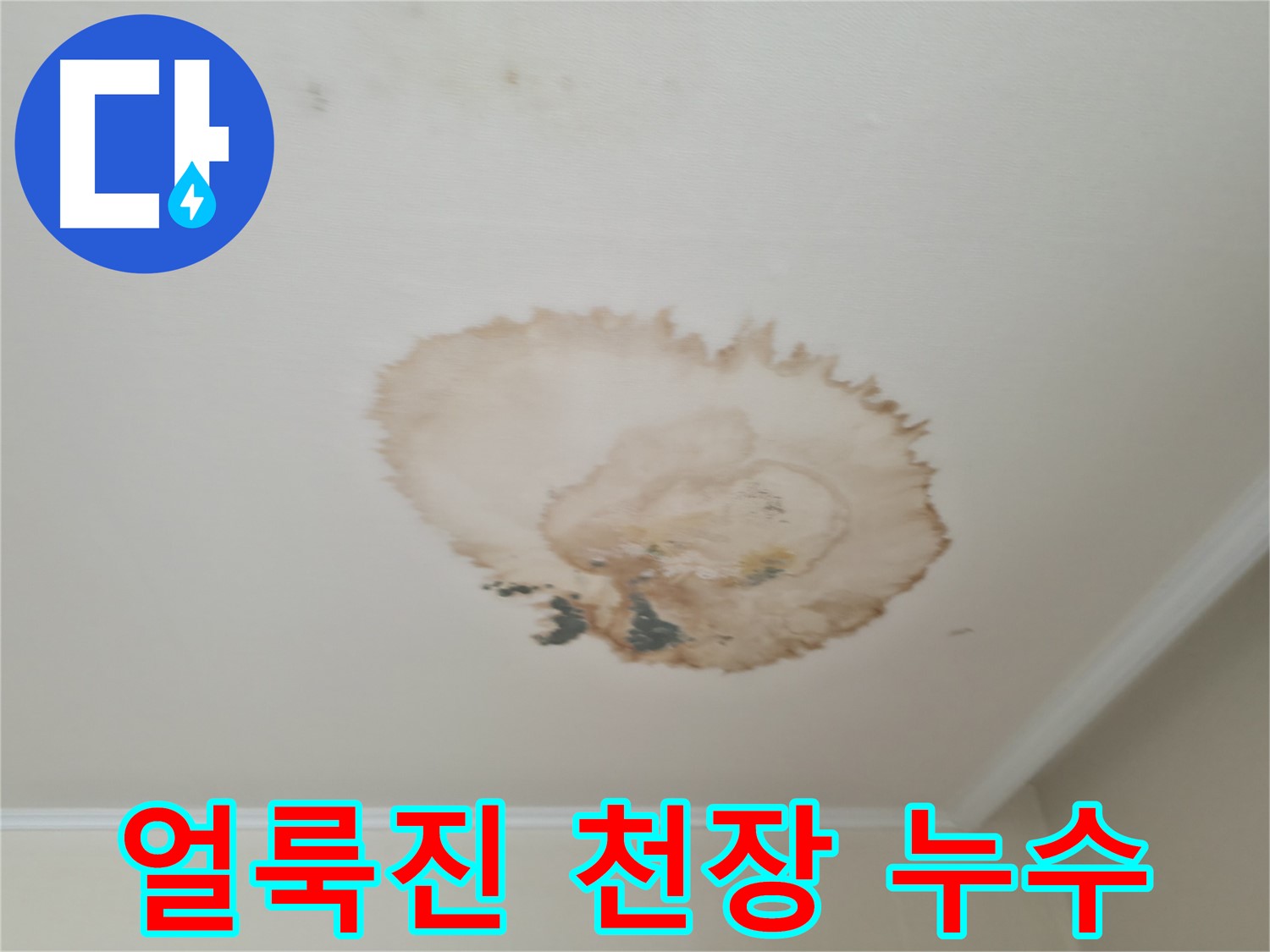 얼룩진 천장 - 누수 흔적 제거 시공 - 서대문구 누수