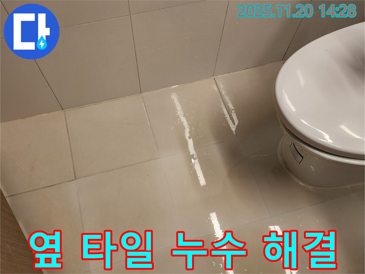포천 가산면 마산리 변기 옆 타일 누수 - 꼼꼼한 시공으로 완벽하게 해결했습니다.