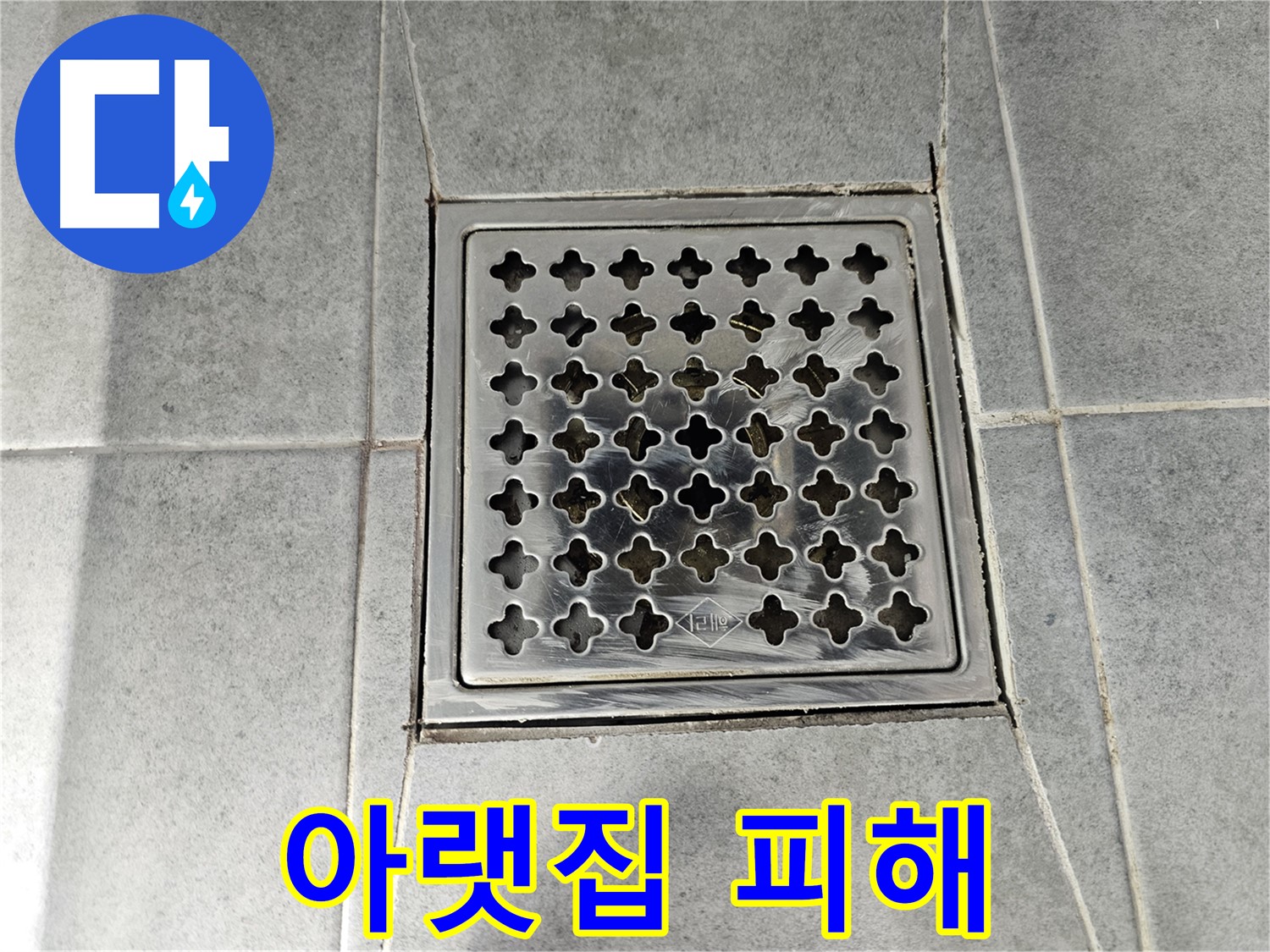 마포구 새창로 현대1차 아파트 욕실 배수구 누수 - 아랫집 피해 발생