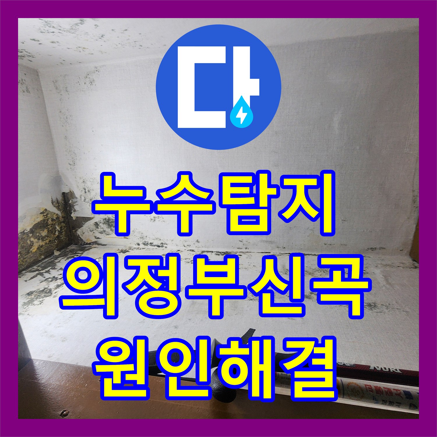 누수탐지 주방 옆 다용도실 벽면 곰팡이와 물샘 원인을 찾아 보수한 사례 의정부시 신곡1동