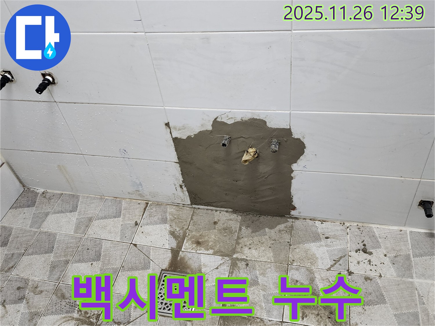 고일리 누수 - 타일 사이 백시멘트 들뜸으로 인한 누수- 꼼꼼하게 보수.