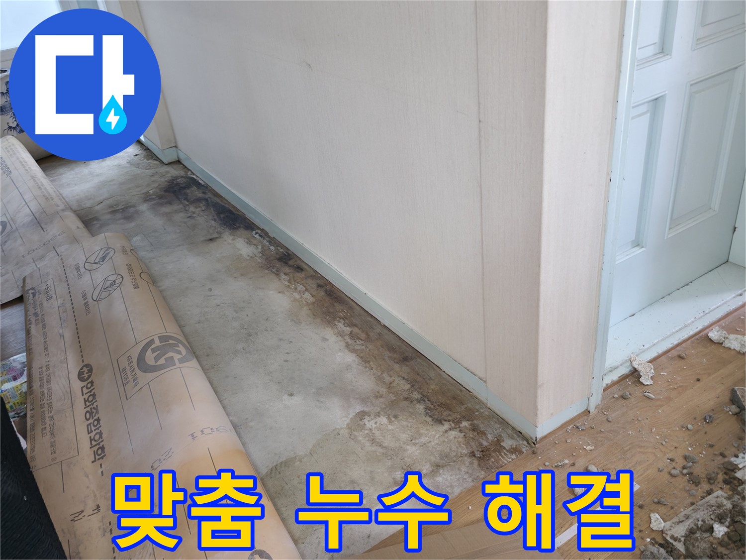방배동 누수 - 벽과 바닥에 곰팡이가 심하게 핀 모습, 건강을 위협합니다.