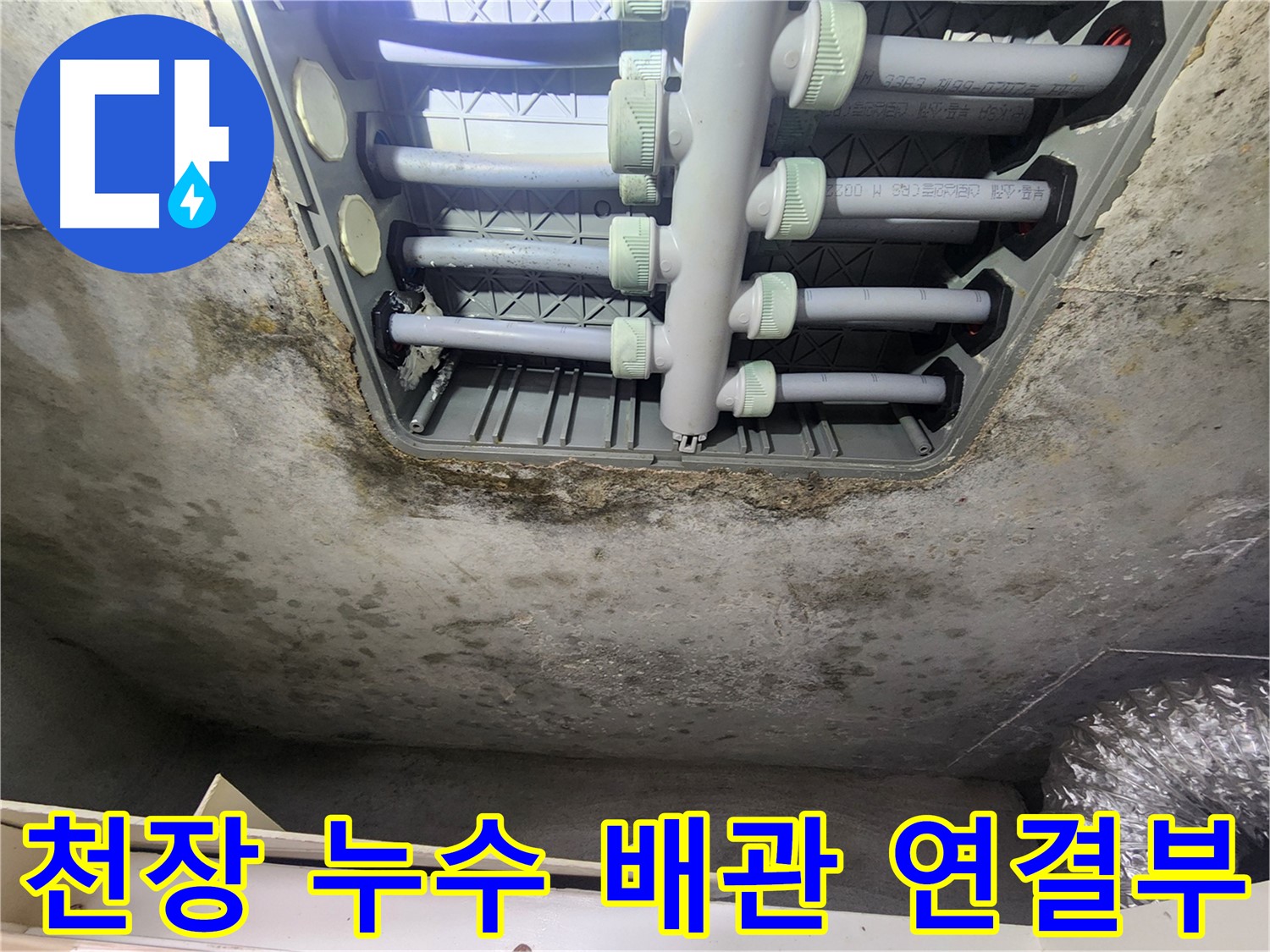 김포 구래동 아파트 천장 누수 - 배관 연결 부위에서 누수 발생