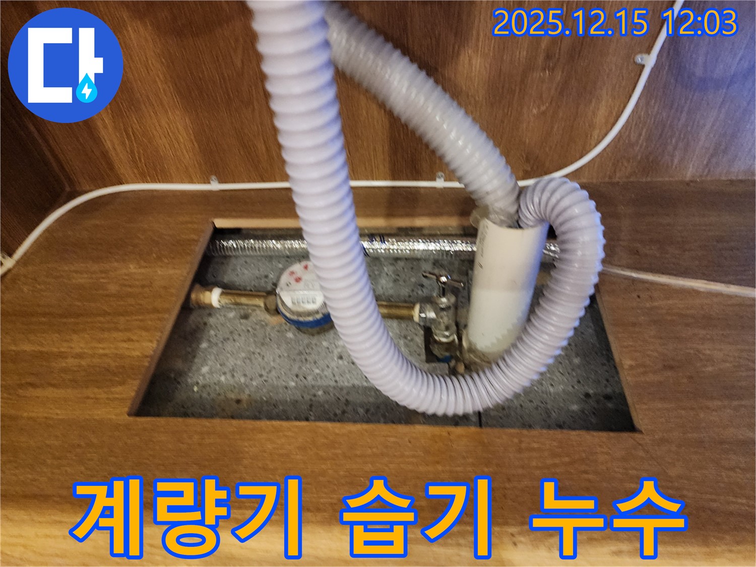 영북면 자일리 싱크대 - 수도 계량기 주변 습기, 누수 확인
