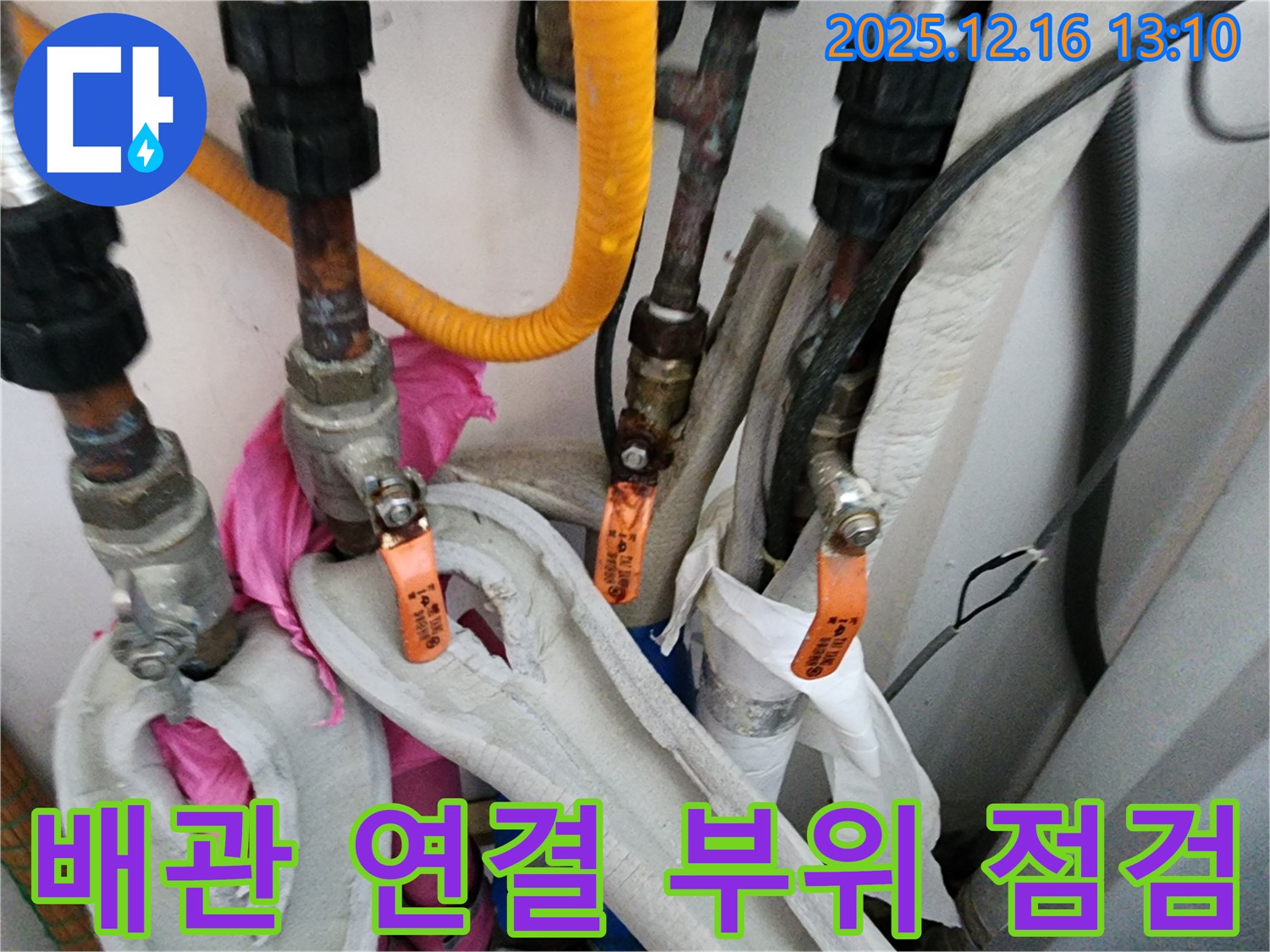 포천시 영북면 소홀리에서 배관 연결 부위를 꼼꼼하게 점검하고 있습니다 - 누수 발생 가능성이 높은 부분을 집중적으로 확인합니다.