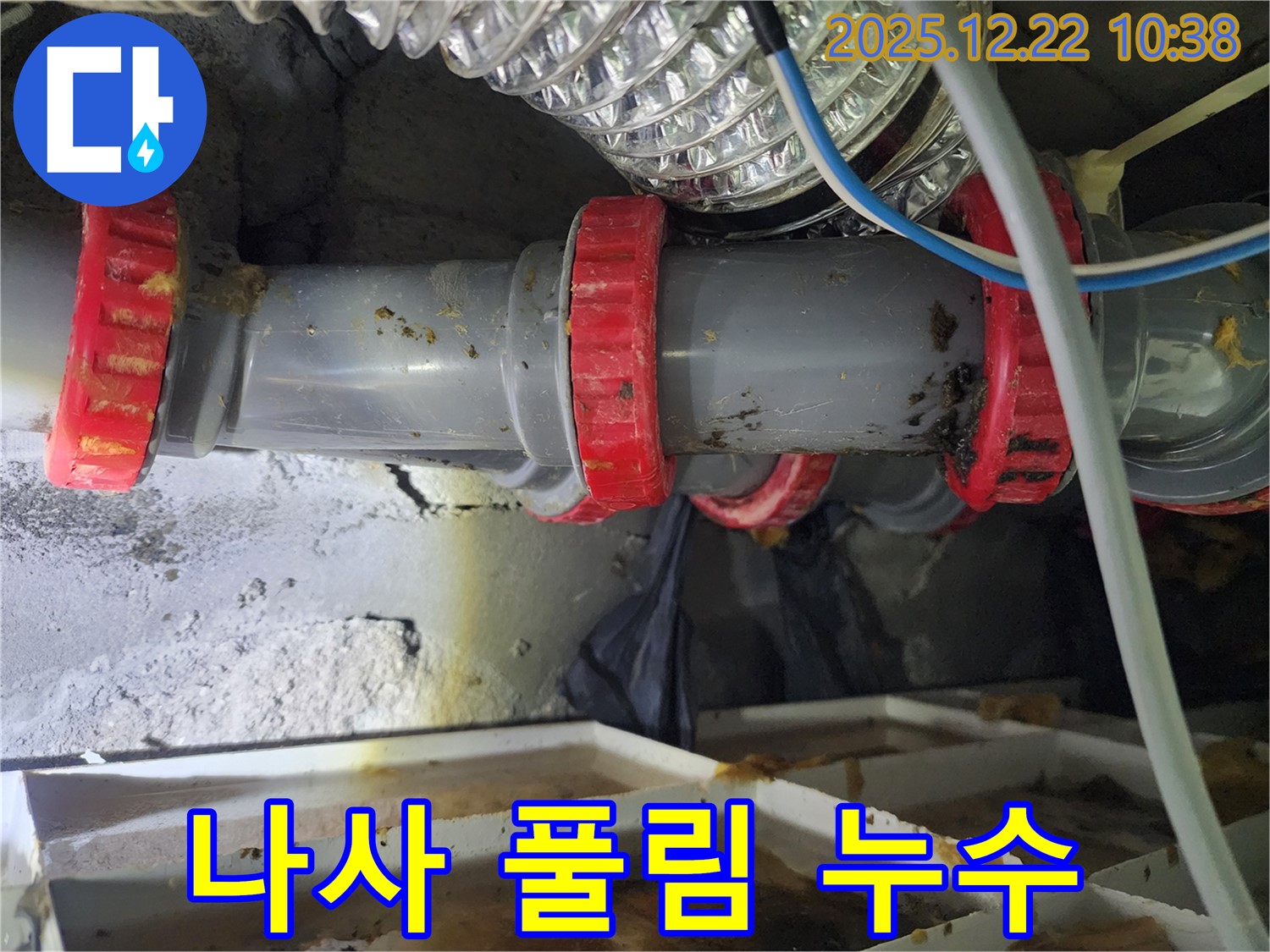 노원구 월계2동 PVC 배관 연결 부위 고정 나사 풀림 누수 - 누수탐지 전문가가 정확한 위치를 찾아 해결했습니다.