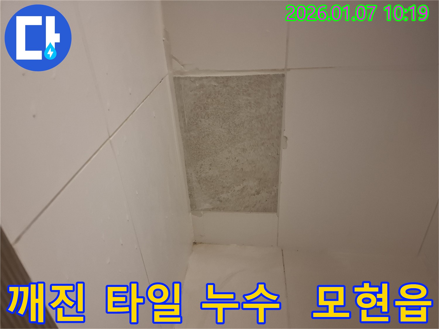 모현읍에서 발생한 깨진 타일 아래 누수 - 누수탐지 전문가가 완벽하게 해결하여 안심하고 사용하실 수 있도록 도와드립니다.