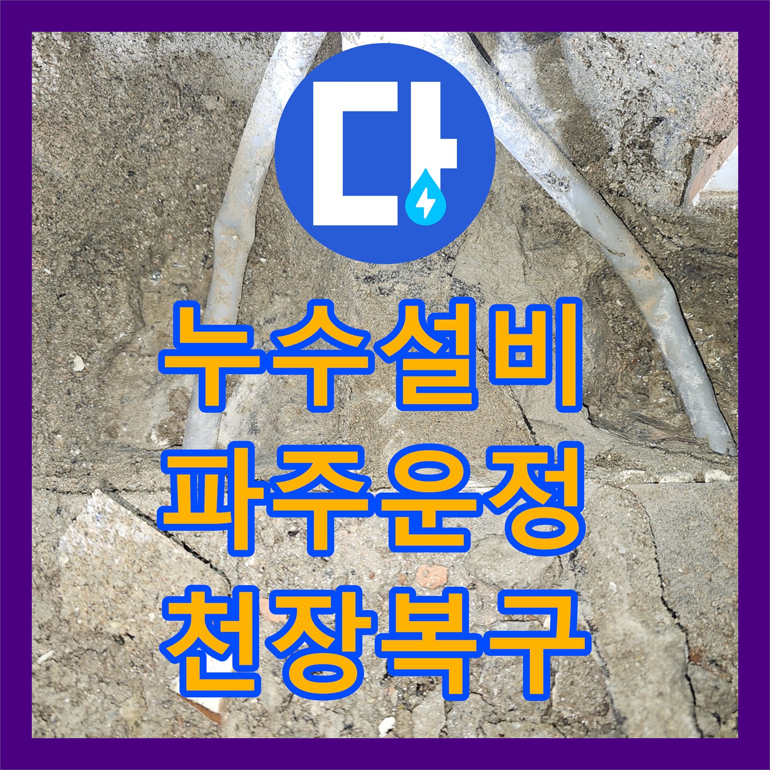 누수설비 화장실 변기 뒤쪽 배관 파손으로 인한 아래층 피해 복구 경기 파주시 운정동