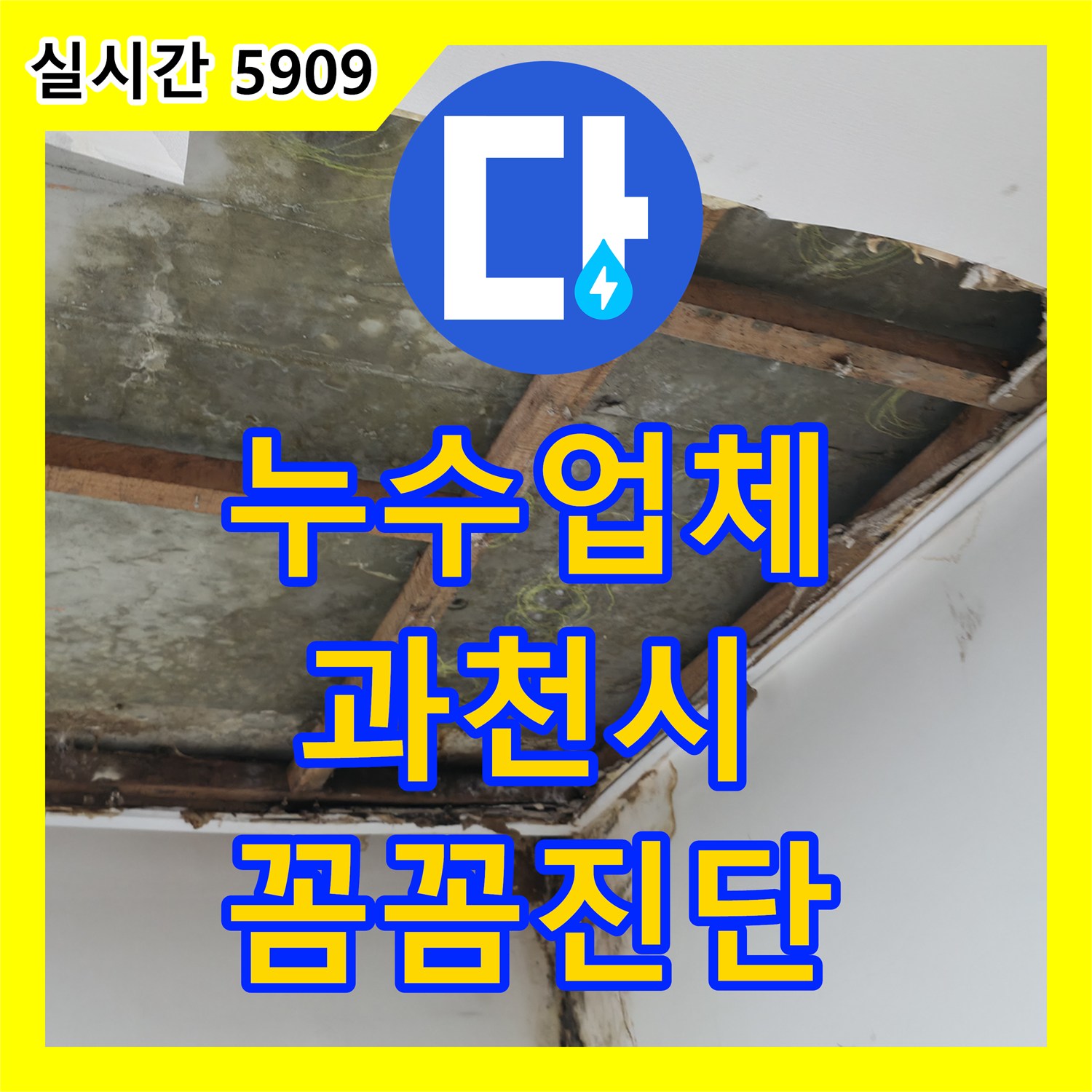 누수업체, 심각한 천장 누수 피해를 신속하게 복구해 드린 과천시 사례