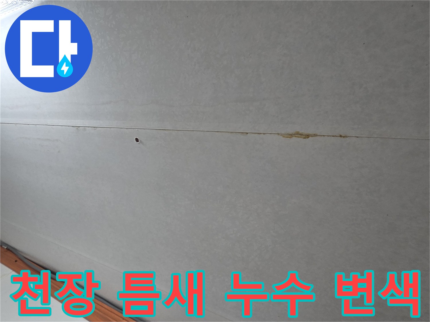 천장 패널 연결 부위의 습기 침투 현상 - 확인 작업
