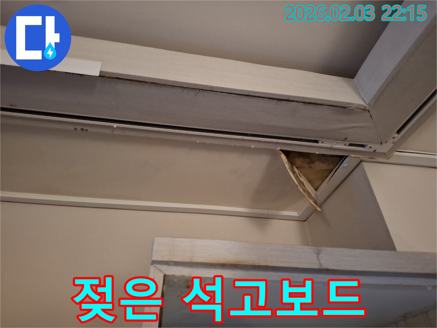 젖은 석고보드 - 곰팡이 발생 직전