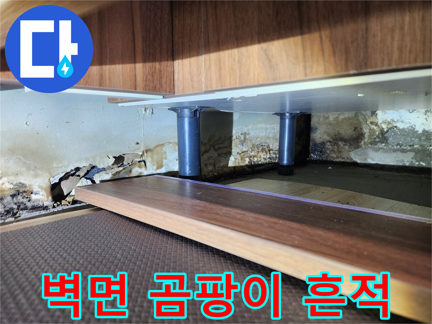 동대문구 회기동 현장-습기로 변색된 벽면 마감재