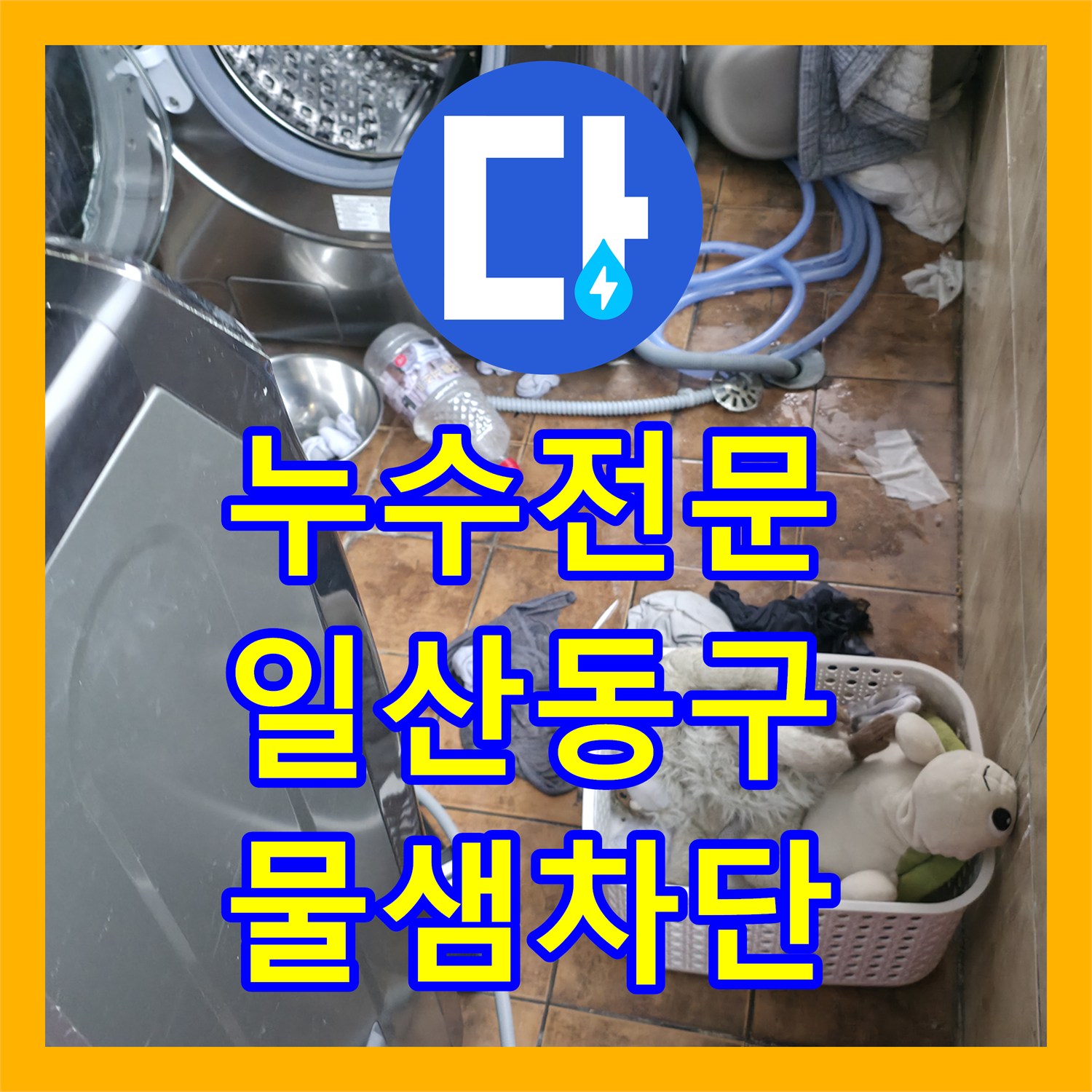 누수전문 세탁기 배관 크랙으로 인한 다용도실 누수 지점 포착 고양시 일산동구