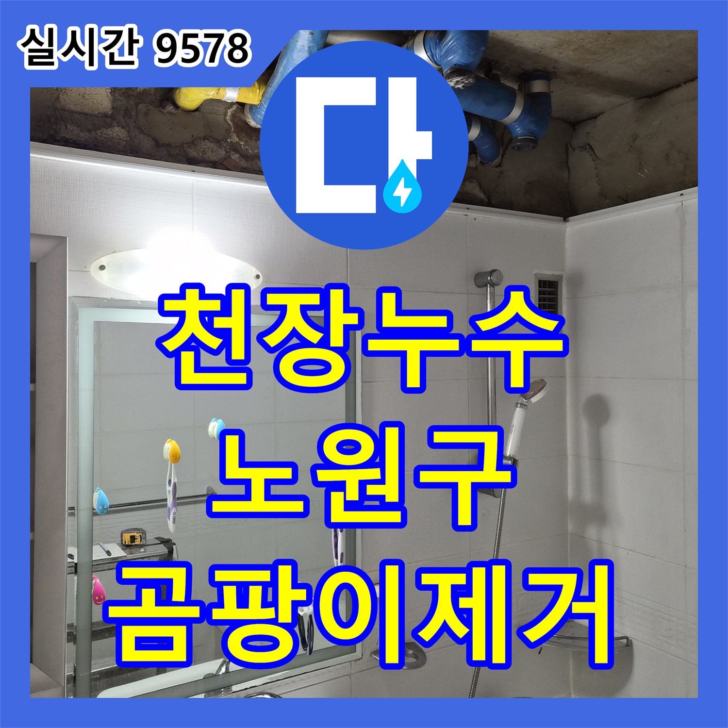 누수공사비용, 천장 누수 자국으로 인한 곰팡이 문제를 합리적으로 공사하는 과정 노원구