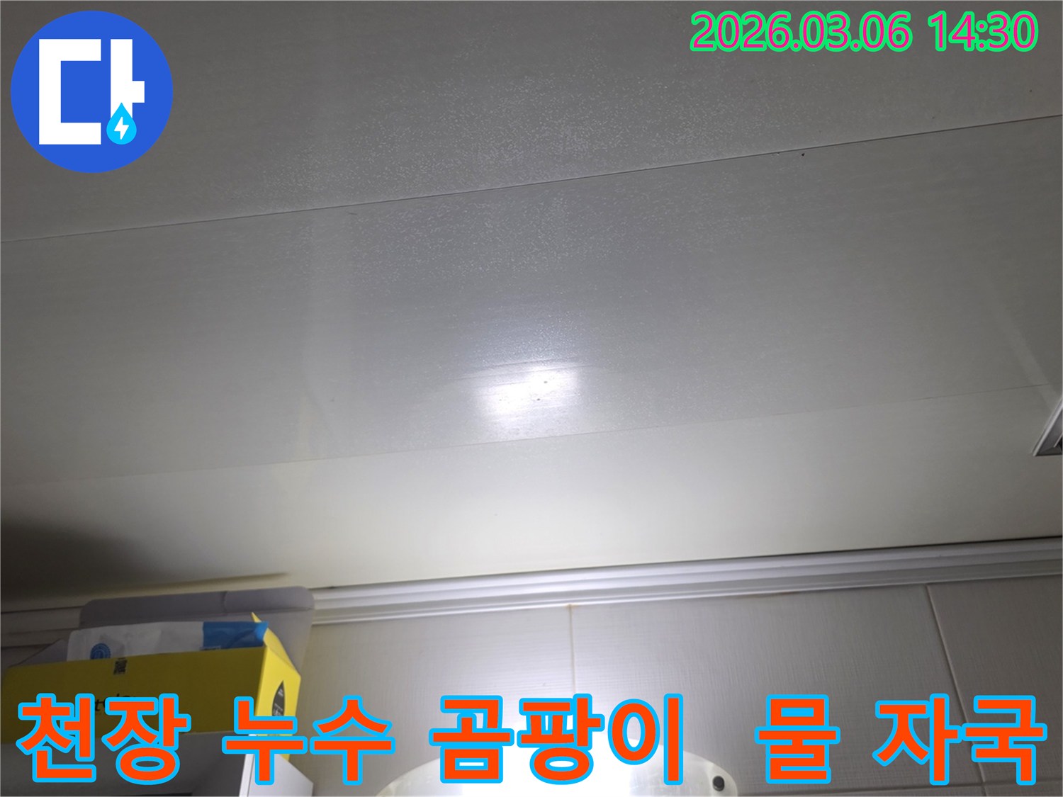 천장 표면에-나타난-누수-자국은-곰팡이-발생의-위험성을-보여줍니다-신속한-조치가-필요합니다