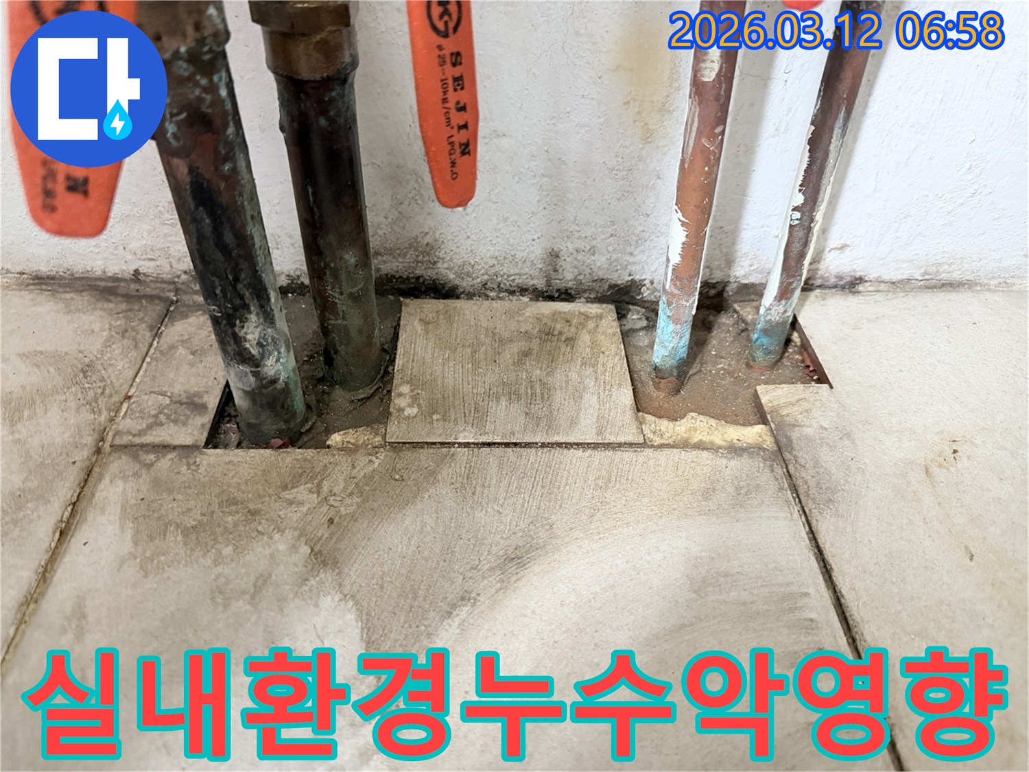 마포구-현장에서-오래된-배관의-누수가-실내-환경과-공기질에-미치는-악영향을-확인하고-있습니다