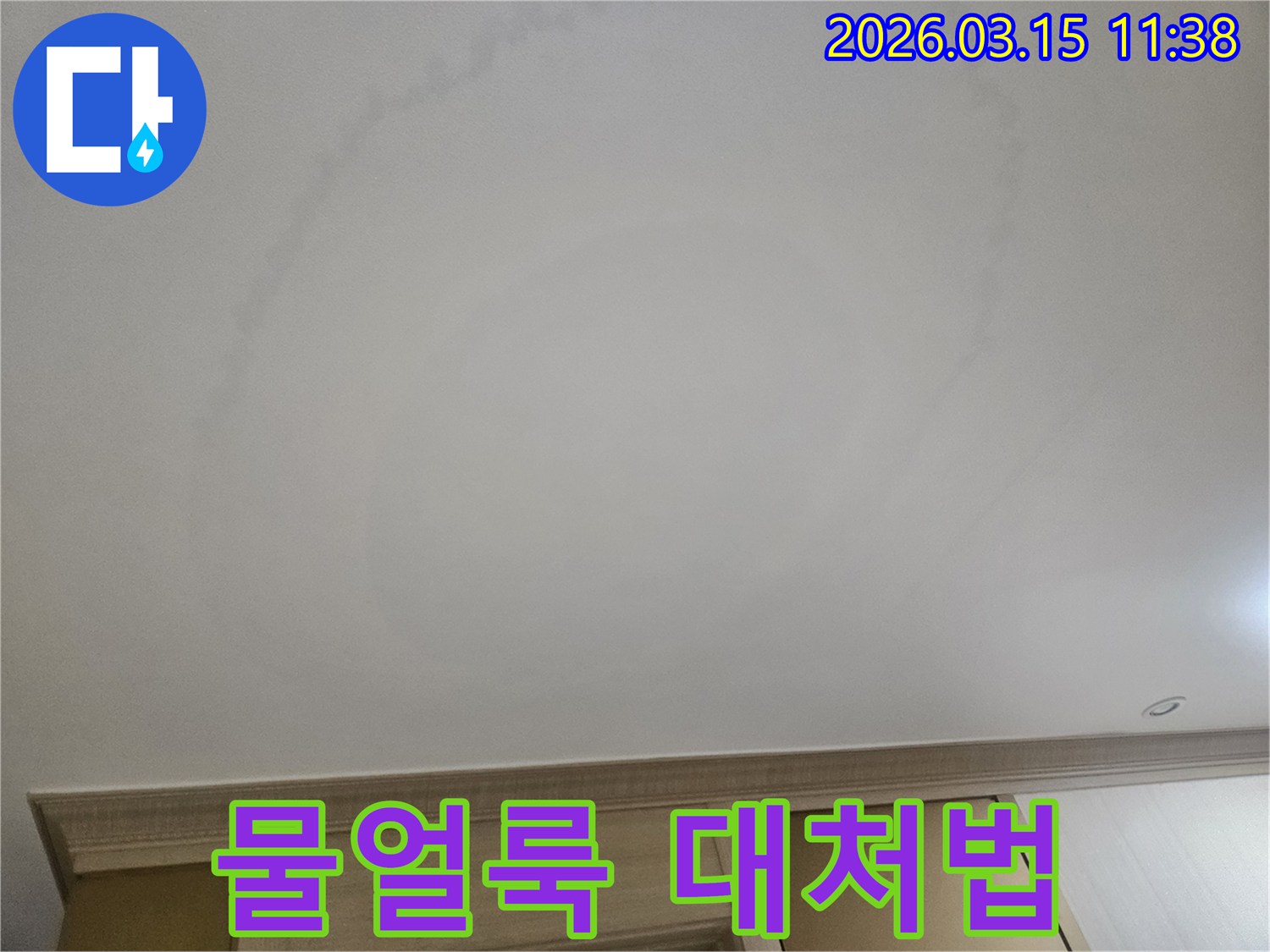 천장에-나타난-물얼룩은-누수-발생-시-신속한-대처가-필요함을-보여줍니다