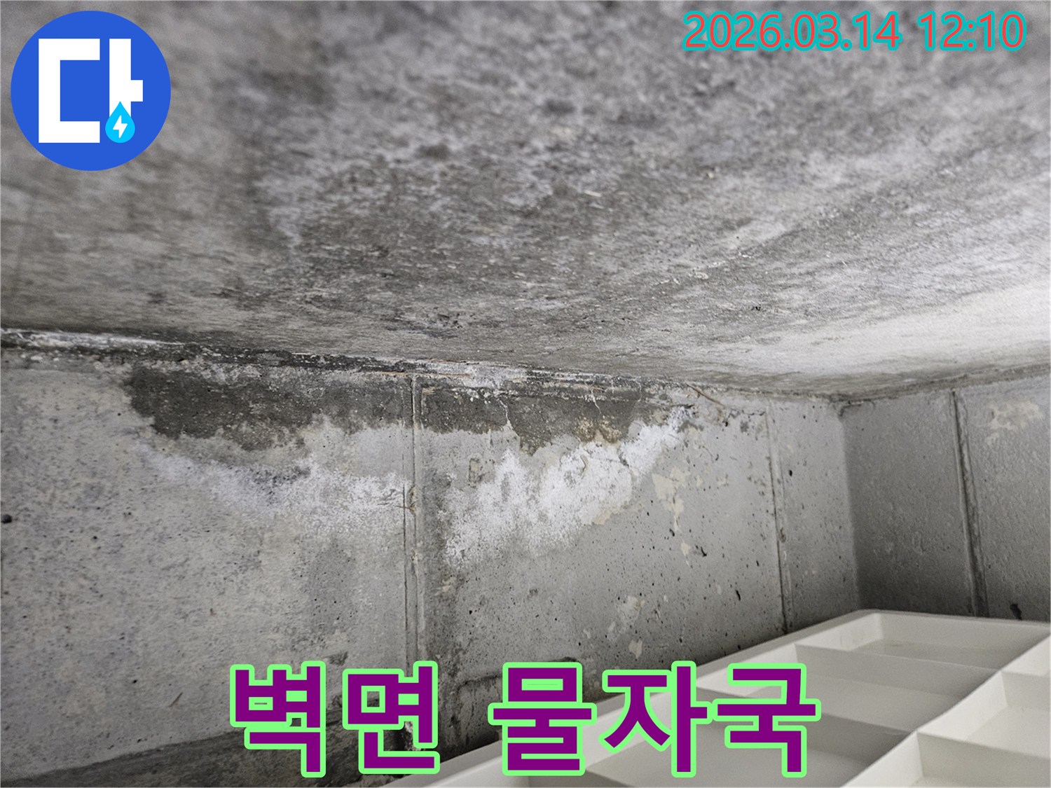 주택-벽면과-천장-접합부에서-발생한-물자국과-변색-현상