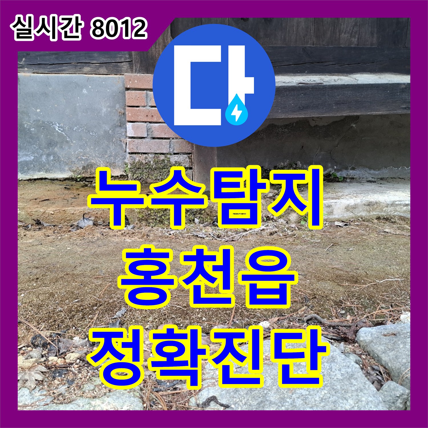 누수탐지전문, 주택 외부 기초 누수 원인을 정확히 찾아내고 보수하는 과정, 홍천읍