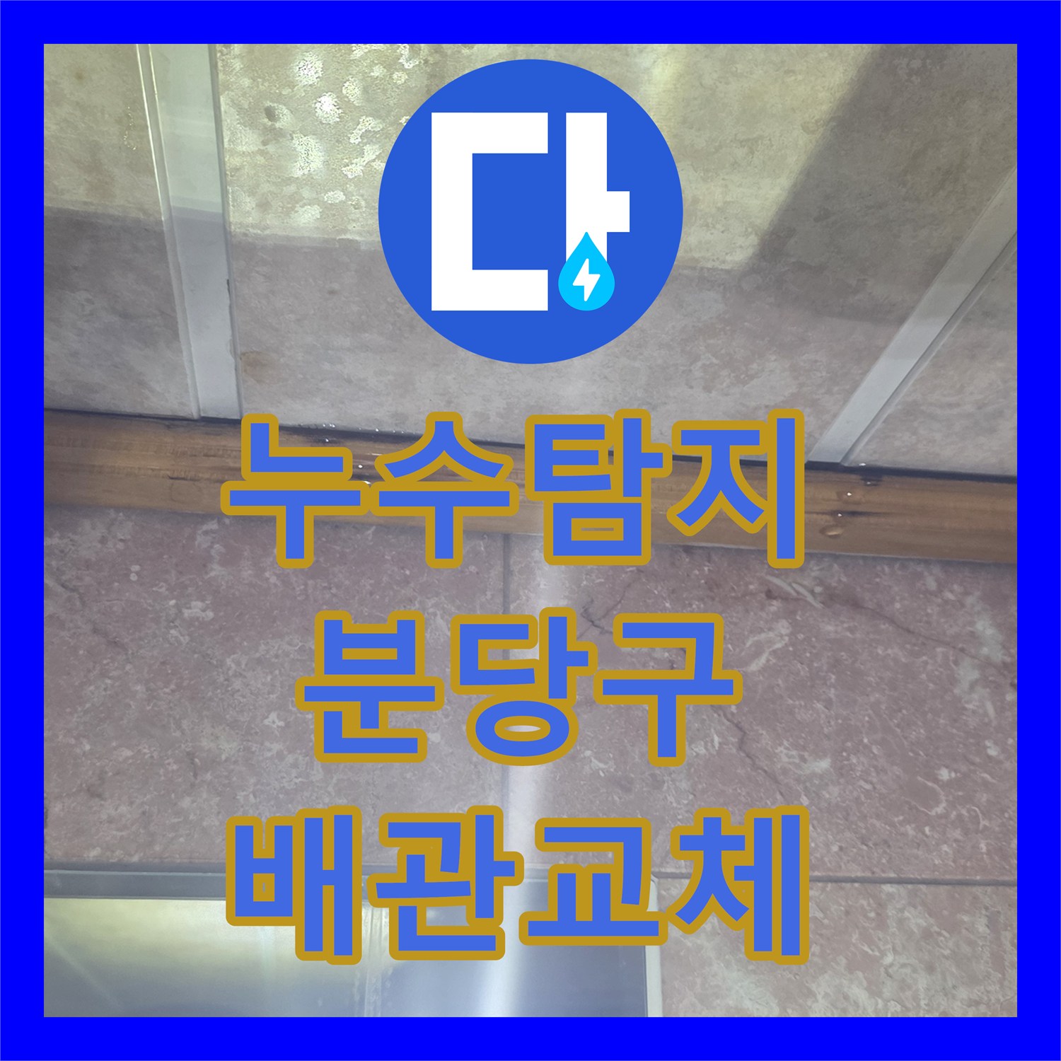 누수탐지 욕실 천장 물샘 원인을 찾아 배관을 교체한 성남시 분당구 현장