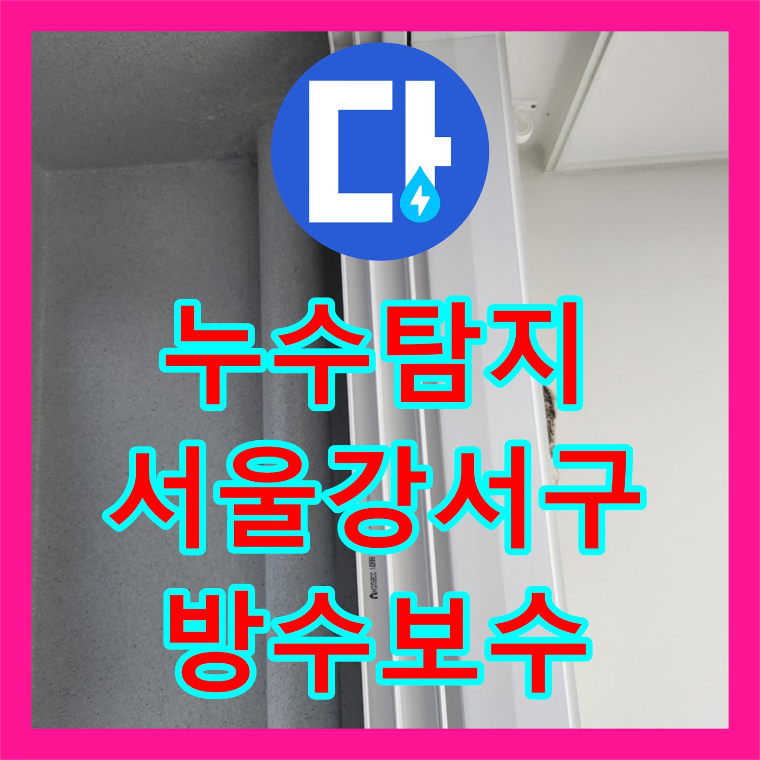 누수탐지 우수관 방수 결함으로 인한 거실 벽면 곰팡이 제거 과정 서울 강서구 마곡동