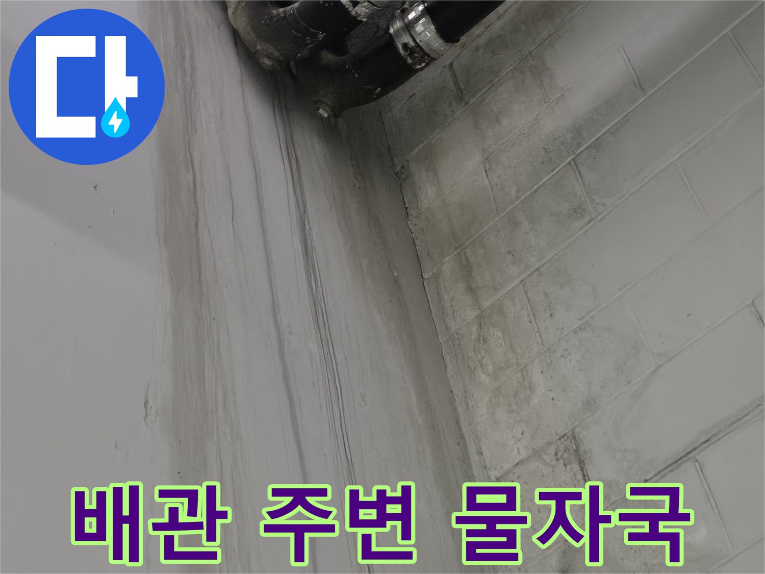 천장-배관-연결부-주변의-습한-얼룩상태