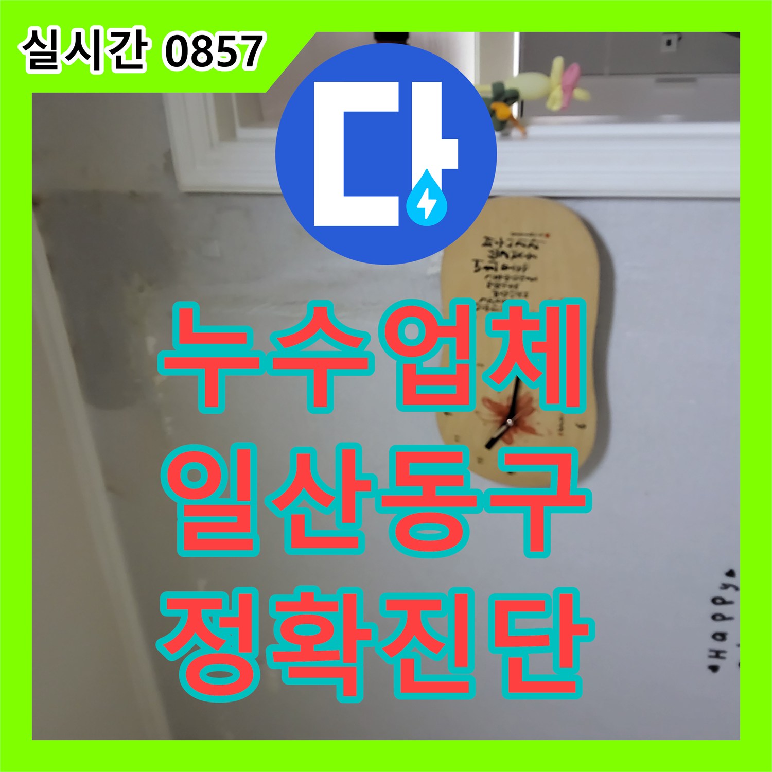 누수탐지전문가 벽지 젖음, 곰팡이 번식으로 인한 피해, 벽지 복구, 곰팡이 제거 및 방지으로 복구하는 고양시 일산동구 현장.