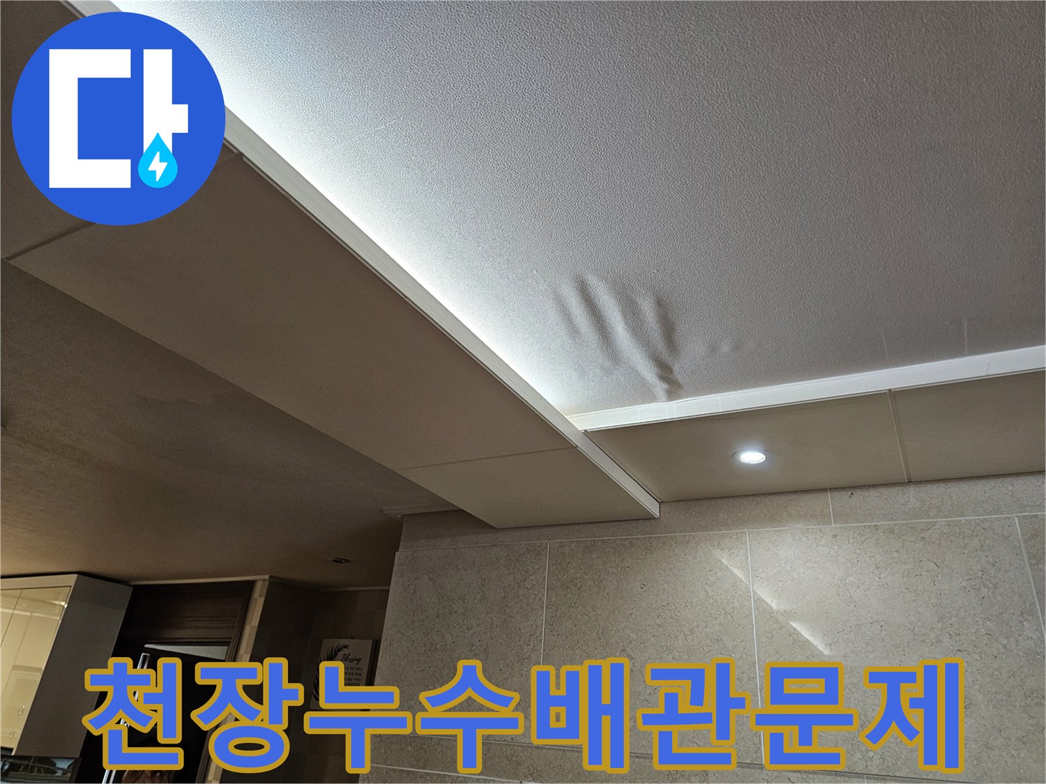 천장-누수로-인해-물에-젖어-손상된-부분의-숨겨진-배관-문제를-탐지하고-해결하는-모습