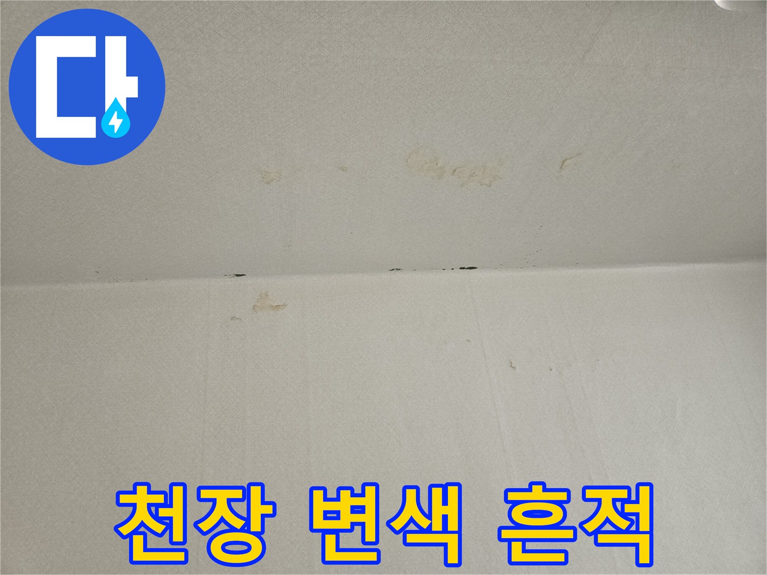 포천 일동면 현장-천장 도배지 변색 및 얼룩 상태
