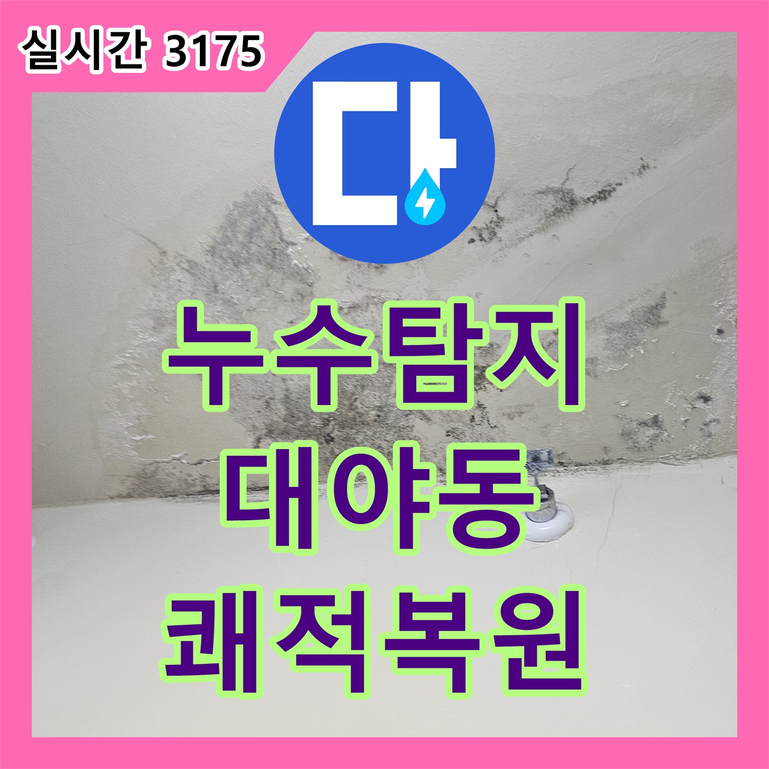 누수탐지업체, 시흥시 빌라 미세 누수를 청음식 탐지로 정확하게 찾아내어 해결하는 곳 - 시흥시 대야동