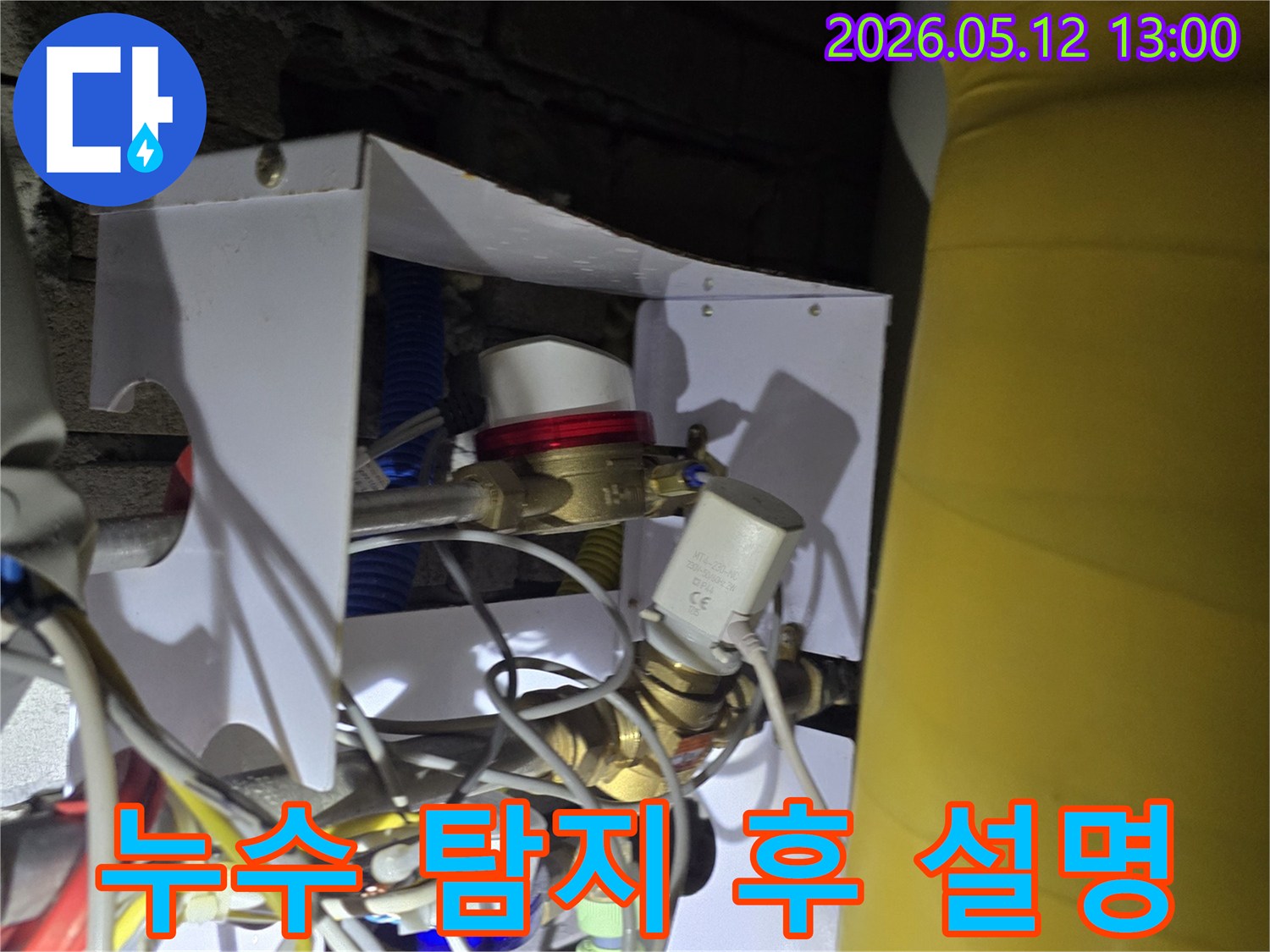 누수 탐지 과정을 마친 후-고객에게 발견된 문제점과 해결 방안을 상세히 설명하는 모습