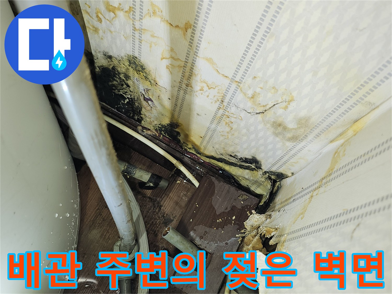 누수-발생-후-벽면-오염-및-곰팡이-상태-사진