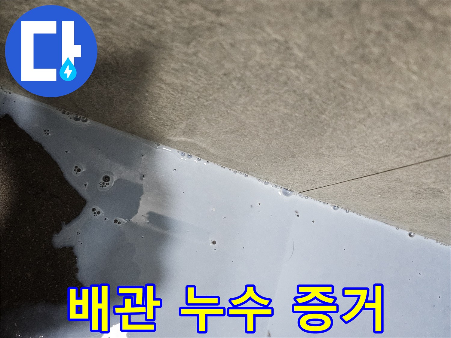 의왕 내손동 현장-배수구 주변 거품 발생을 통한 배관 결함 확인