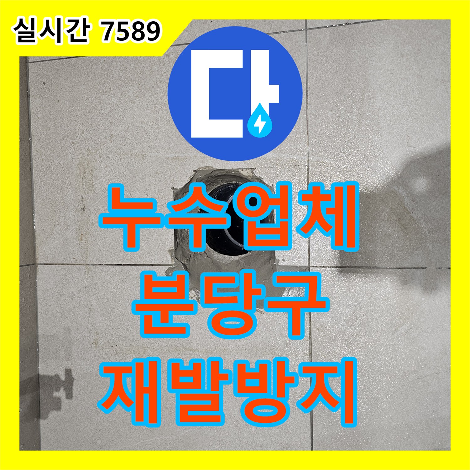 누수설비업체, 성남시 분당구 금곡동 아파트 화장실 바닥 누수 문제 어떻게 공사했는지