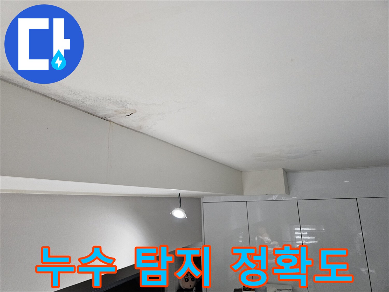 천장-누수로-인해-물자국과-벽면-얼룩이-발생한-현장으로-정확한-누수-탐지가-필요합니다