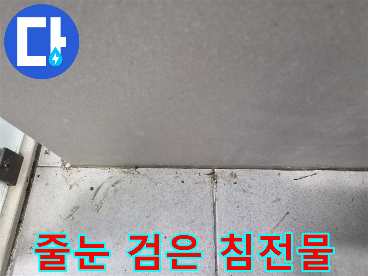 화장실-타일-줄눈에-형성된-검은색-침전물과-오염-현상