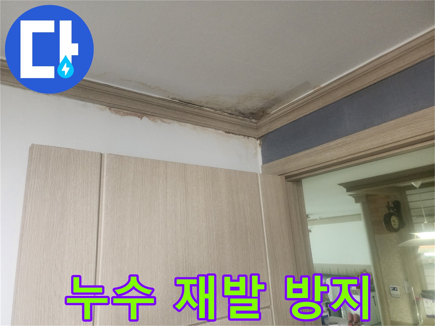 천장-모서리에-발생한-누수-얼룩과-곰팡이-현상으로-재발-방지를-위한-전문-솔루션이-필요합니다.
